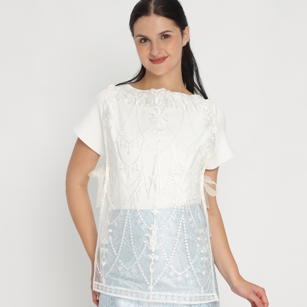Lace Outer Vest MAR0324WHT